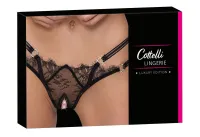 cottelli lingerie stringi s/m z delikatną koronką i dżetami