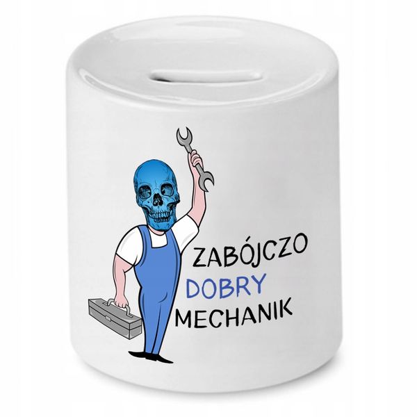 Skarbonka Dla Mechanika Zabójczo Dobry Mechanik Z Nadrukiem Ze Zdjęciem zdjęcie 1