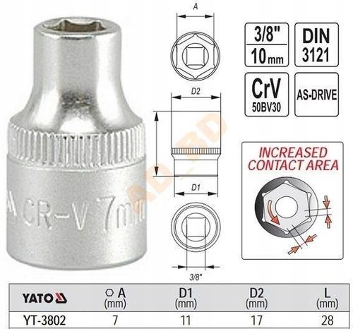 nasadka 7mm 3/8" 6k. na Arena.pl