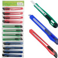 Zestaw 12x Nożyk do Tapet Folii Papieru Kartonu Nóż budowlany Łamany 9 mm