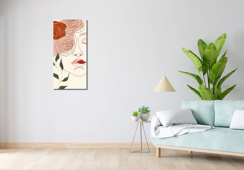 Obraz 40x90cm Beż i Twarz zdjęcie 2