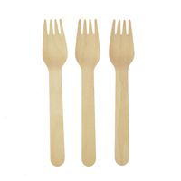 Sztućce drewniane widelce jednorazowe 8 szt.