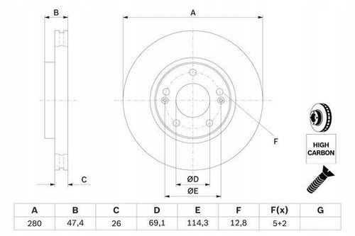 TARCZA HAM PRZOD 280X26 V BOSCH na Arena.pl