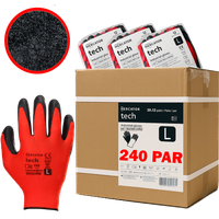 Rękawice Robocze MERCATOR Tech Red+Black Latex - L - 240 Par