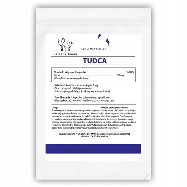 FOREST TUDCA KWAS TAUROURSODEOKSYCHOLOWY 60 KAPS zdjęcie 7