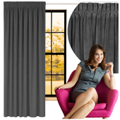 Zasłona welurowa 140x250cm na taśmie szara zacieniająca welur velvet grafit