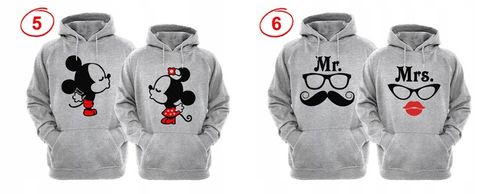 ZESTAW DWÓCH BLUZ Z KAPTUREM DLA ZAKOCHANYCH PAR na Arena.pl