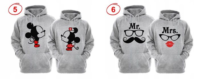 ZESTAW DWÓCH BLUZ Z KAPTUREM DLA ZAKOCHANYCH PAR zdjęcie 11