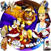 OPŁATEK NA TORT 30CM - PIĘKNA I BESTIA BAJKA + IMIĘ + GRATIS! 24CM 26CM