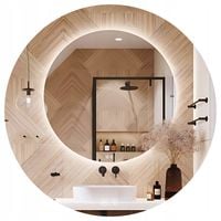 LUSTRO ŁAZIENKOWE LED 80 CM OKRĄGŁE PODŚWIETLANE DOTYKOWE ANTI FOG 3