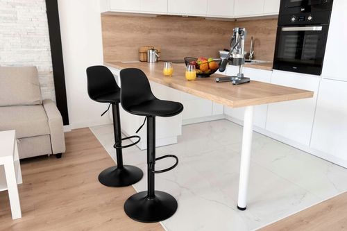 Hoker Barowy Obrotowy Stołek Krzesło Regulowane Tapicerowane Ekoskóra na Arena.pl