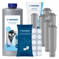 5x filtr wody do ekspresu Krups + tabletki czyszczące + odkamieniacz 0,5L