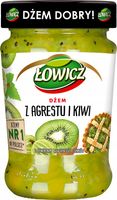 Łowicz DŻEM AGREST I KIWI agrestowi z kiwi NISKOSŁODZONY 280g słoik