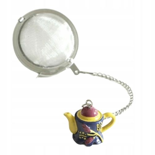 Metalowy zaparzacz kulka do herbaty z uroczą zawieszką imbrykiem dla mamy na Arena.pl