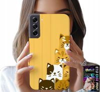 ETUI DO SAMSUNG GALAXY S22 PLUS - LOVE CAT, WZORY Z KOTAMI, CASE + SZKŁO