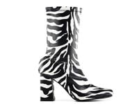 Czarno białe botki damskie w zebry nieocieplane 36