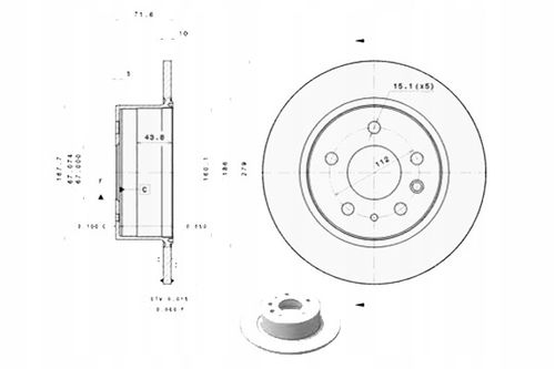 TARCZA HAM TYL 279X10 P BREMBO na Arena.pl