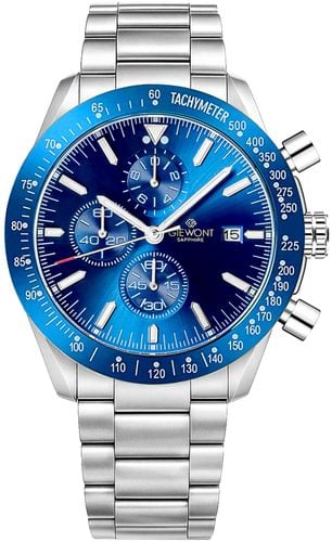 zegarek męski giewont chronograph sapphire srebrno niebieski gw8720-b3 na Arena.pl