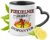 Dla Dyspozytora Kubek Czarny Z Uszkiem W Kształcie Serca Na Prezent