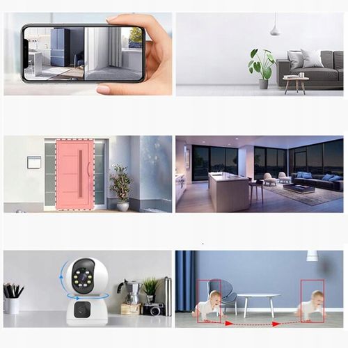 KAMERA MONITORUJĄCA BIAŁA 2,4G WIFI PTZ + 2 OBIEKTYWY 2MP na Arena.pl