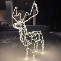 RENIFER ŚWIECĄCY LED DUŻY Z RUCHOMĄ GŁOWĄ BIAŁY CIEPŁY IP44 ZEWNĘTRZNY