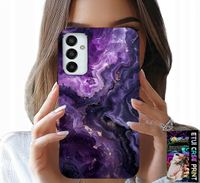 ETUI DO SAMSUNG GALAXY M13 4G - FIOLETOWY MARMUREK MODNE KOBIECE + SZKŁO