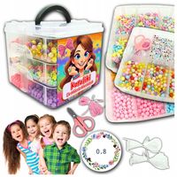 ZESTAW KORALIKI DO ROBIENIA BIŻUTERII BRANSOLETEK LITERKI PREZENT URODZINY