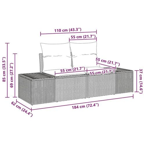 Zestaw Sof na Ogród 9 pcs Jasnoszary 100 x 55 x 73 cm na Arena.pl