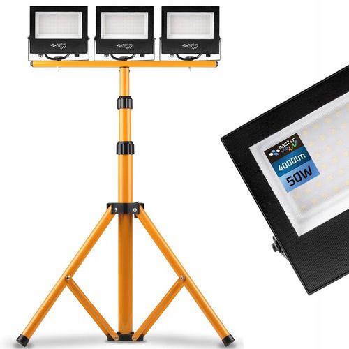 ZESTAW HALOGEN lampa LED 3x 50W STATYW roboczy naświetlacz 4500K na Arena.pl