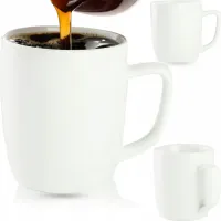 KUBEK PORCELANOWY GŁADKI BIAŁY 350ML UNIWERSALNY Z UCHEM NA KAWE HERBATE