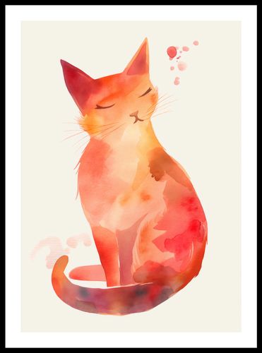 Plakat 42x59,4cm Akwarelowy Kot na Arena.pl