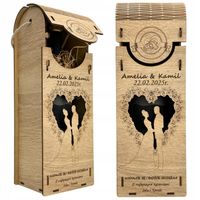 SKRZYNKA NA WINO PREZENT NA ŚLUB DLA PARY MŁODEJ PUDEŁKO Z GRAWEREM WESELE