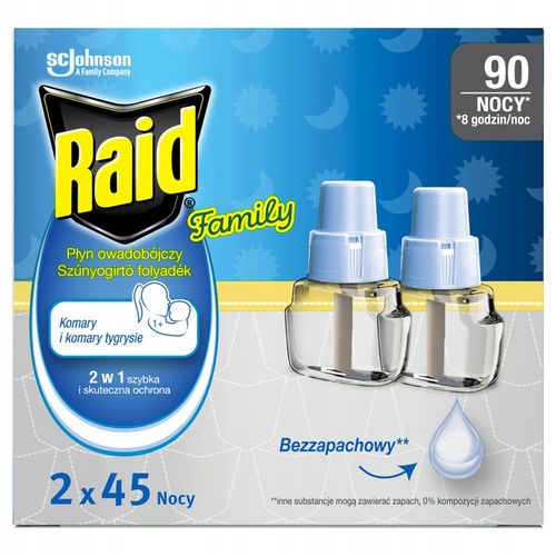 PŁYN NA KOMARY DO ELEKTROFUMIGATORA OWADOBÓJCZY RAID BEZZAPACHOWY 90 na Arena.pl