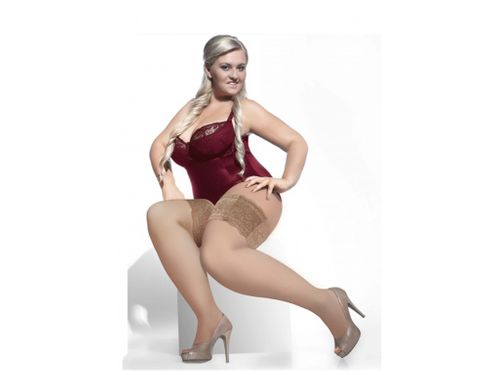 KORONKOWE OPASKI NA UDA Z KIESZONKĄ SIZE PLUS 7-8 Nero na Arena.pl