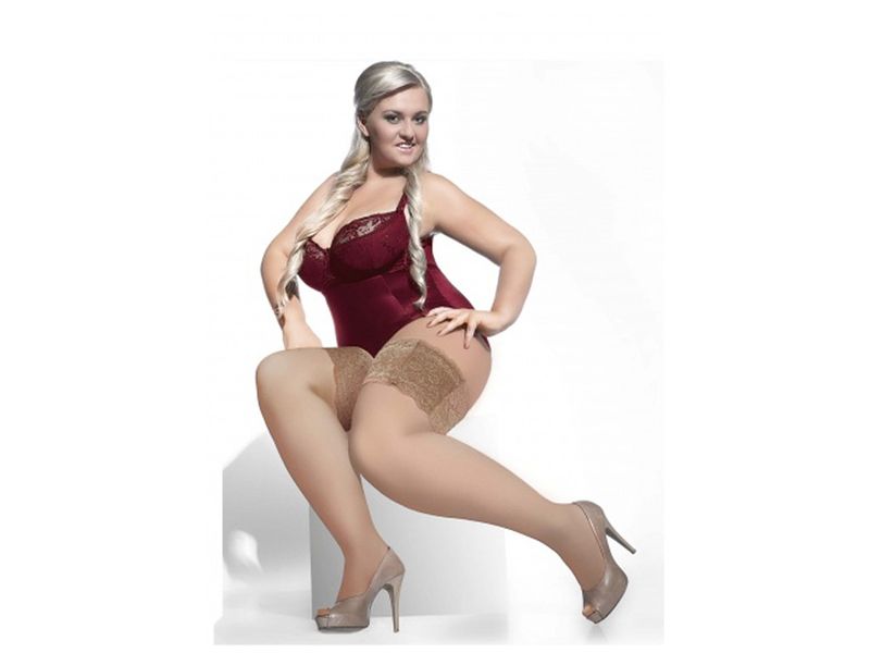 KORONKOWE OPASKI NA UDA Z KIESZONKĄ SIZE PLUS 7-8 Nero zdjęcie 3