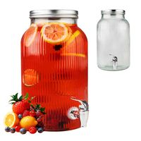 SŁOIK z KRANIKIEM 6L na LEMONIADĘ sok SZKLANY DYSTRYBUTOR WODY RYFLOWANY