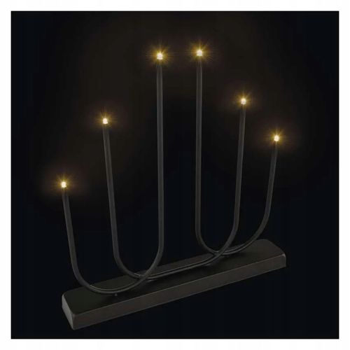 Świecznik świąteczny 6 LED 40 cm 2x AA metal ciepła biel IP20 timer EMOS na Arena.pl