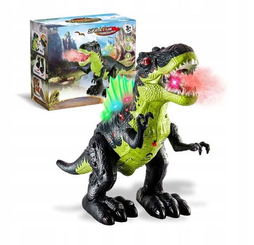 DUŻY DINOZAUR T-REX CHODZI RYCZY ŚWIECI ZIEJE PARĄ FIGURKA DLA DZIECI 20 CM na Arena.pl