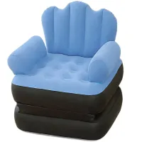 Sofa dmuchana 2w1 fotel łóżko rozkładane z oparciem wygodna leżanka