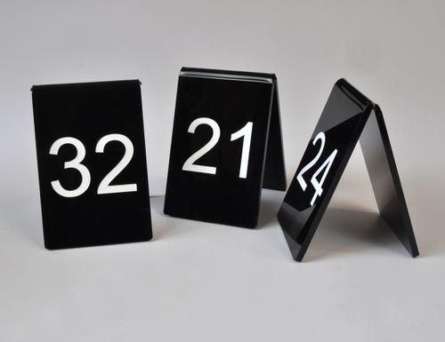 numerek numerki na stolik do restauracji 8x12cm plexi czarna 5mm na Arena.pl