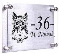 Tabliczka ADRESOWA z nazwiskiem 30x20 dibond plexi + DYSTANSE montażowe