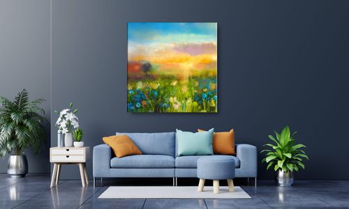OBRAZ NA PŁÓTNIE 058 Łąka 70x70cm na Arena.pl