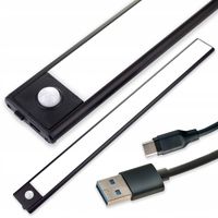 Lampa Listwa Oświetleniowa LED CZUJNIK RUCH MAGNES BATERIE 40cm podszafkowa