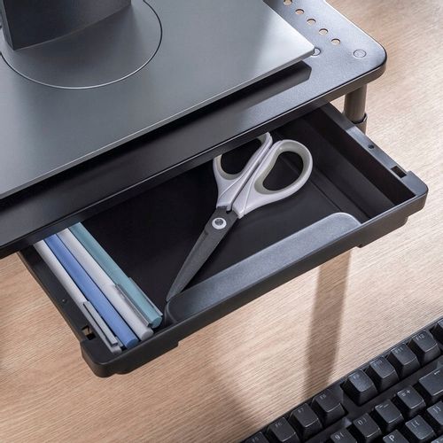 PODSTAWKA POD MONITOR LAPTOPA PODSTAWA PÓŁKA CZARNA REGULOWANA NA BIURKO na Arena.pl