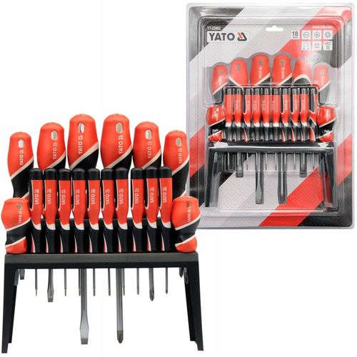 ZESTAW ŚRUBOKRĘTÓW WKRĘTAKÓW Z MAGNESEM 18SZT ŚRUBOKRĘTY YATO na Arena.pl