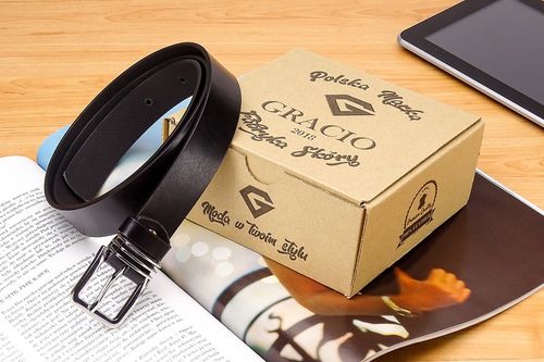 Pasek skórzany CZARNY DAMSKI SKÓRA NATURALNA 130CM GRACIO na Arena.pl