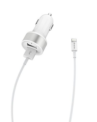 Ładowarka samochodowa DEVIA Smart MFI 2xUSB biała 2.4A na Arena.pl