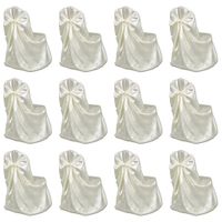 Pokrowce na krzesła weselne, 12 szt., kremowe