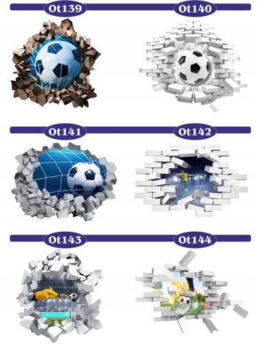 Naklejka samoprzylepna piłka nożna piłkarska 3D na Arena.pl