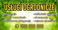BANER REKLAMA 200x100 cm usługi OGRODNICE numer telefonu Twoje LOGO firma